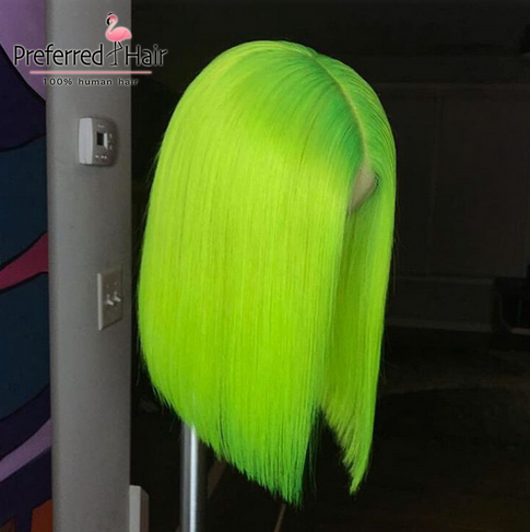 Fluro Green Lace Front Wig