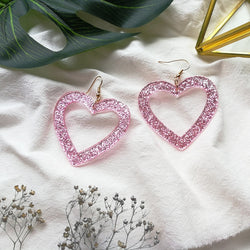 Glitter Heart Earrings