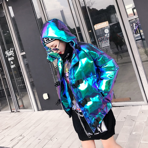 Holographic Puffer Jacket